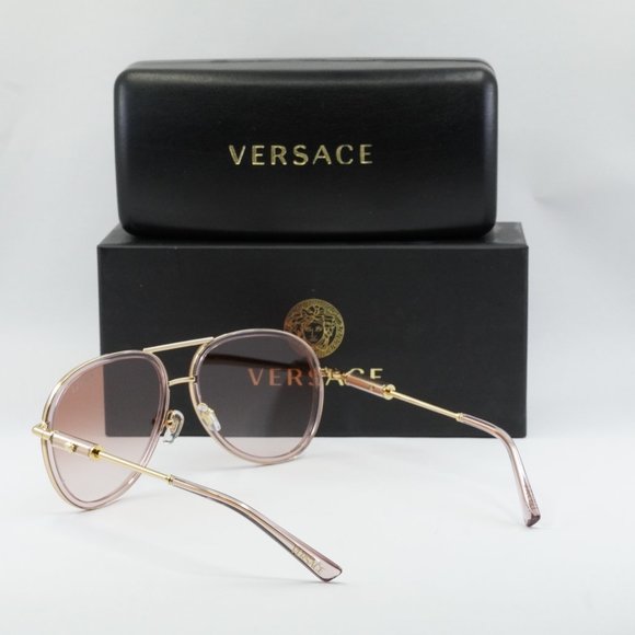 FINAL PRICE NEW VERSACE VE2260 100213 BROWN PINK GRADIENT SUNGLASSES - Picture 6 of 10